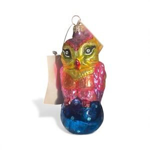 Christopher Radko Multicolor Owl Ornament